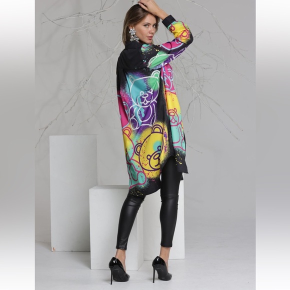 39 Fabulous Designer Fashion Printed Long Sleeves Blouse Top Dress - Picture 3 of 8